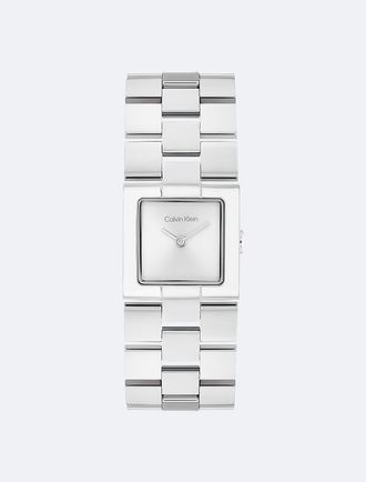 Calvin Klein Womens Grid Link Bracelet Watch - Metallic - OS