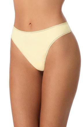 OnGossamer Cabana Stretch Cotton Thong in Banana Cream at Nordstrom, Size X-Small
