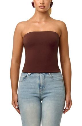 Naked Wardrobe Smooth Crop Tube Top in Chocolate at Nordstrom, Size X-Small