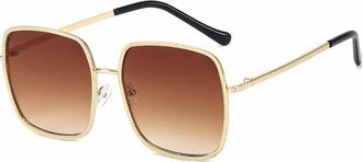 Generic Square Large Frame Metal Sunglasses, Men and For Women Outdoor Street Shooting Vacation Beach Glasses (Color : A, Size : Medium) 2026