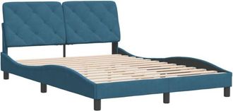 vidaXL Estructura De Cama Con Cabecero Terciopelo Azul 120x200 Cm Vidaxl