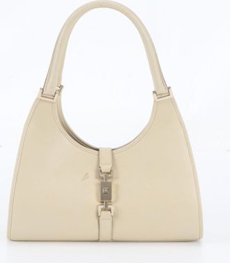 Gucci Beige Leather Shoulder Bag Tote Bag (Pre-Owned)