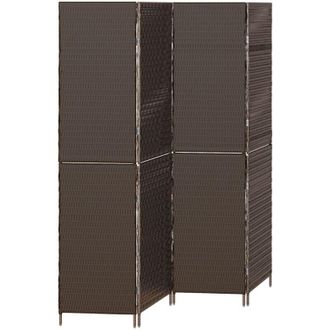 vidaXL Separador De Habitaciones Marr&oacute;n 195 X 180 Cm Rat&aacute;n Sint&eacute;tico Vidaxl