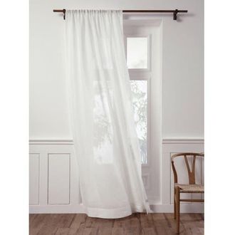 Solino Home Linen Sheer Curtain with Light Filtering Rod Pocket Curtain for Living Room, Bedroom in White at Nordstrom, Size Xx-Large