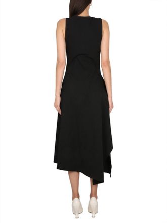 Bottega Veneta Asymmetrical Midi Dress - Black