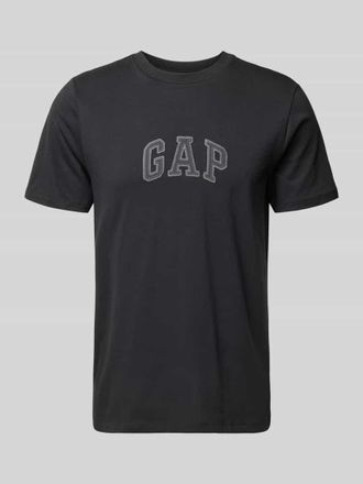 GAP T-Shirt mit Logo-Patch und Rundhalsausschnitt in Black, Gr&ouml;&szlig;e XXL