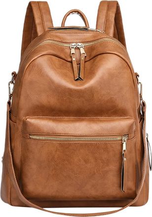 Generic Ladies Bag Large Capacity Backpack Fashion Retro Backpack Large Capacity Backpack Work Backpack (Brown, One Size)