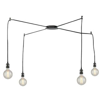 Netlighting GROOVE 4 Light Cluster Pendant Ceiling Light Copper 250cm in Black