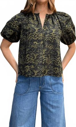 Ulla Johnson Talie Silk Short Sleeve Blouse In Desert Jasper