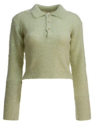 Auralee Mohair And Wool Polo Sweater