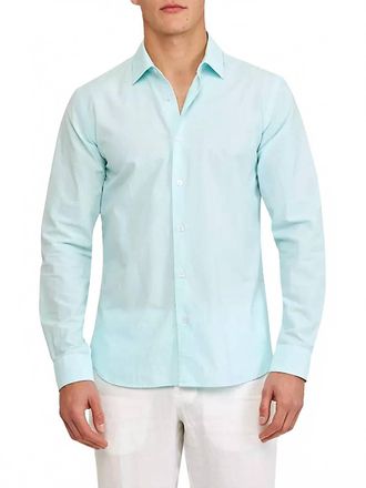 Orlebar Brown Giles Chainstitch Shirt In Clear Sky White