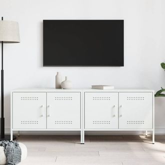Berkfield Home TV Cabinets 2 pcs White 68x39x50.5 cm Steel