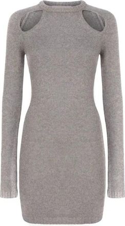 Chiara Ferragni Stijlvolle Korte Jurk - Dames - Korte kleedjes - Grijs - M - Polyester - Kleedjes