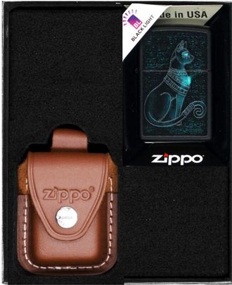 OEM Encendedor Zippo Dise&ntilde;o De Gato Espiritual Set De Regalo N.&deg; 2