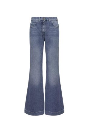 Moncler WOMENS FLARED DENIM JEANS Size: 44, colour: BLUE