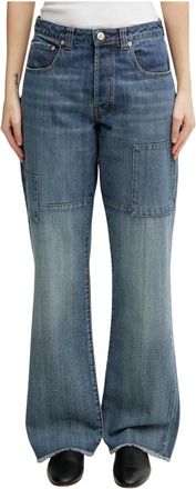 Wales Bonner Chance Straight Jeans - Dames - Flared Jeans - Blauw - L - Katoen - Jeans