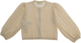 Emporio Armani Unisex Cardigan Beige Blend Wool Viscose Tops Top
