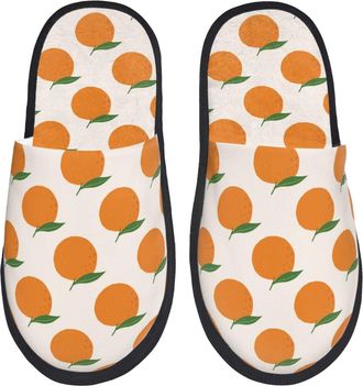 Generic Shoes Cute Orange Faux Fur Slippers Fluffy Sliders For Bedroom Indoor Home L