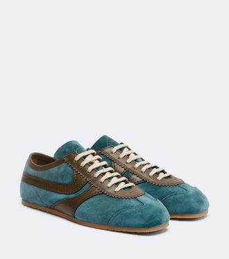Dries Van Noten Leather-trimmed suede sneakers