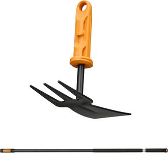 OEM Testa Per Zappa Da Giardino Fiskars Oneclick Con Forca Da 5 Cm + Manico Da 119-174 Cm