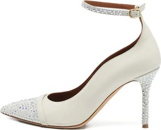 Malone Souliers 90mm pumps verfraaid met kristallen - Wit