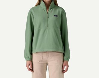 Patagonia Micro D Half Zip Fleece Pullover Sweater In Ellwood Green