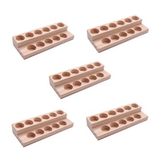OEM 5 Bandejas De Madera Para Aceites Esenciales Con 11 Orificios, Soporte De Exhibici&oacute;n De Madera Natural Hecho A Mano Para Botellas De 5 A 15 Ml