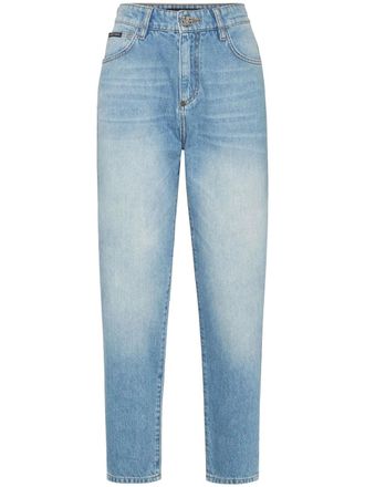Philipp Plein logo-appliqu&eacute; jeans - Blue