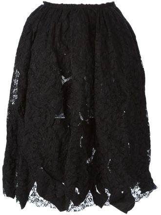 Comme Des Garçons reversible lace skirt - women - Polyester - S - Black