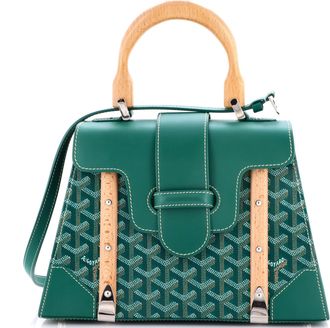 Goyard Saigon Top Handle Bag Coated Canvas with Leather PM