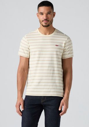 Levi's T-Shirt LEVIS, Herren, Gr. S, tobi stripe afterglo, Jersey, Obermaterial: 100% Baumwolle, regular fit taillenbedeckt, Rundhals, gerader Abschluss, Shi