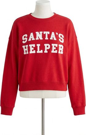 Z Supply Santas Helper Holiday Sweatshirt In Festive Red