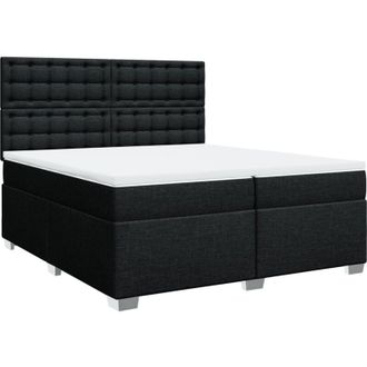 vidaXL Cama Box Spring Con Colch&oacute;n Tela Negro 200x200 Cm Vidaxl