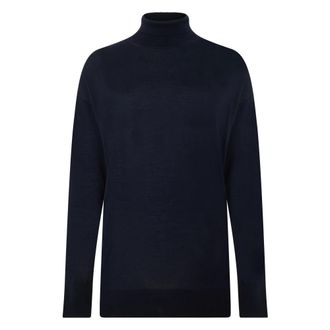 Max Mara Trui met Hoge Kraag - Dames - Coltruien - Blauw - XS - Wol - Truien & Vesten