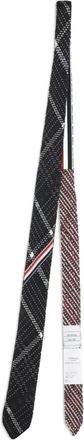 Thom Browne Geruite stropdas met jacquard - Zwart