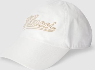 Gucci Cotton Baseball Hat With Embroidery, White