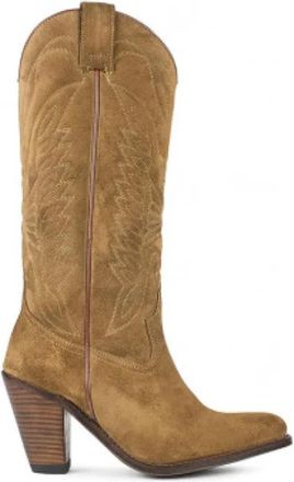 Sendra Over-knie laarzen - Dames - Cowboylaarzen - Beige - 37 EU - Schoenen