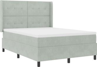 vidaXL Vidaxl - led Box Spring Bed with Mattres Light Grey 160 x 200 cm Velvet