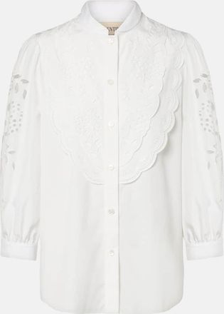 Valentino Blusa in popeline di cotone con ricamo