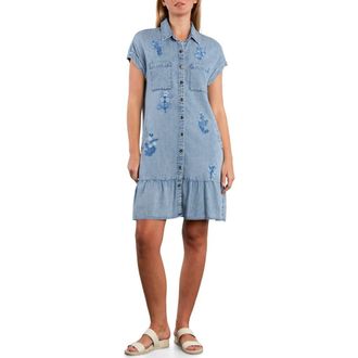 BILLY T Poetic Floral Denim Minidress at Nordstrom, Size X-Small