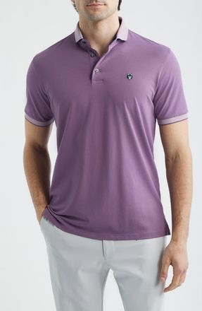 Greyson Crowley Icon Piqu&eacute; Performance Golf Polo in Fig at Nordstrom, Size Large