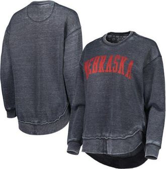 Pressbox Womens Pressbox Black Nebraska Huskers Vintage Wash Pullover Sweatshirt at Nordstrom, Size Small