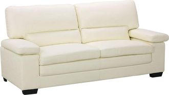 Vente-Unique Sof&aacute; de 3 plazas de piel de b&uacute;falo marfil MIMAS II