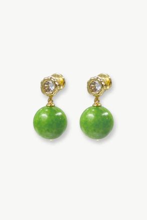 Classicharms Olivia Peridot Bead Drop Earrings in Green at Nordstrom