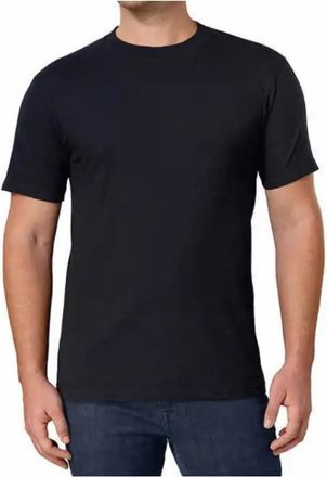 Kirkland Signature Kirkland Mens Crew Neck White T-Shirts Pack of 6, Black, Medium