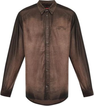 Diesel D-Simply-S16 Shirt - Heren - Casual Overhemden - Bruin - L - Overhemden