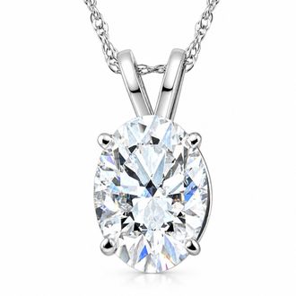 Pompeii3 Certified 3Ct Oval Diamond Solitaire Certified Lab Grown Diamond Pendant Necklace