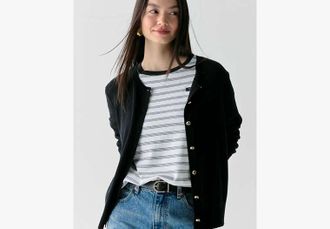 Kate Spade New York Spade Flower Button Lightweight Cardigan