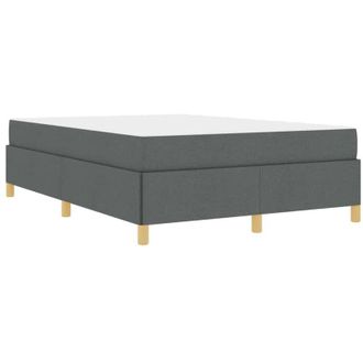 vidaXL Cama Tipo Box Spring Gris Oscuro Y Blanco 160 X 200 Cm Tela Vidaxl
