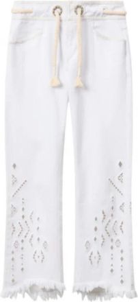 Isabel Marant Broeken - Dames - Vrijetijds broeken - Wit - XS - Katoen - Broeken